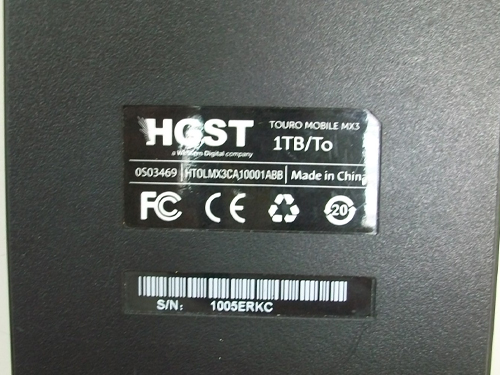 HGST 外接式硬碟機 原廠保固標籤序號: 1005ERKC